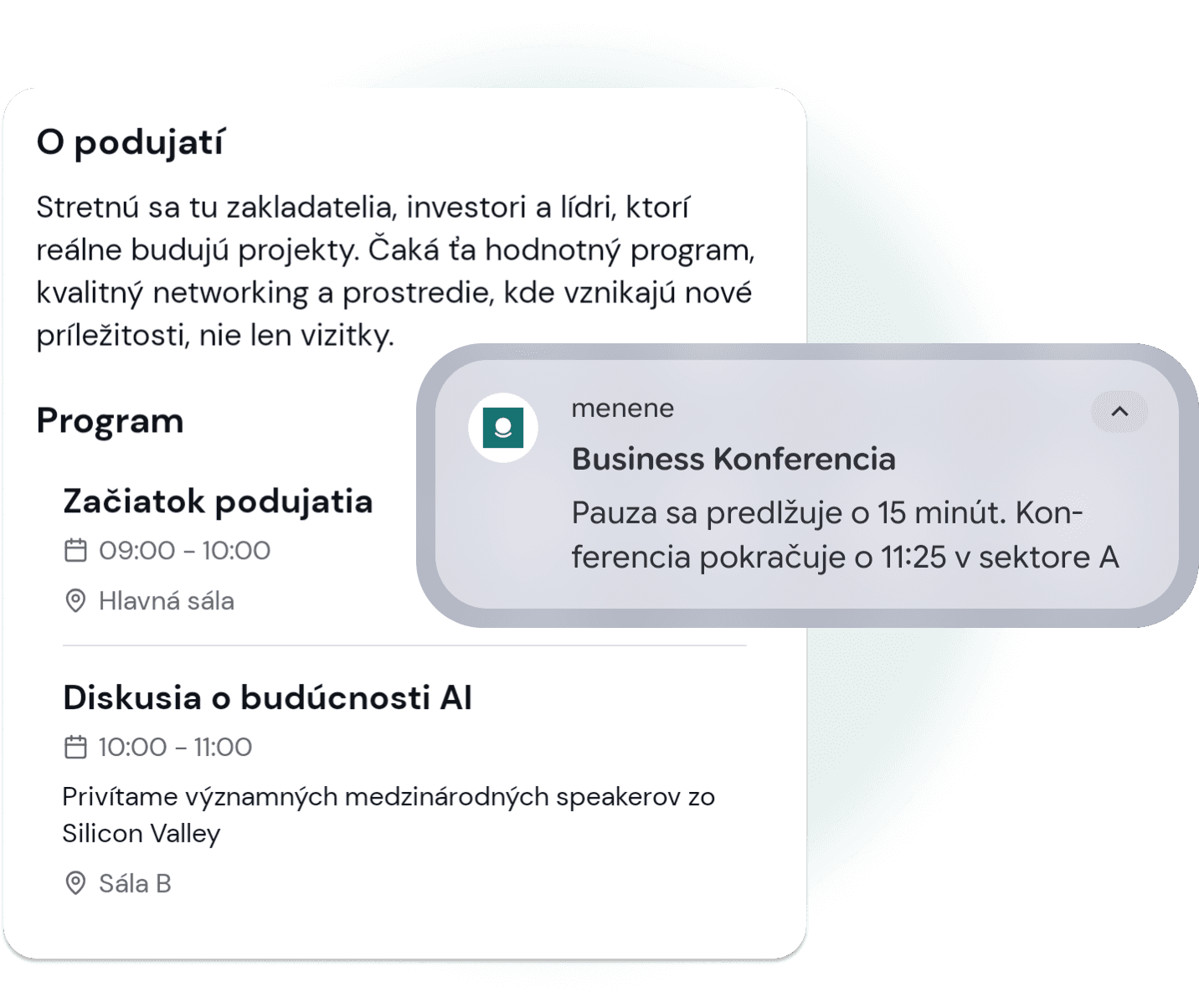 Program & upozornenia